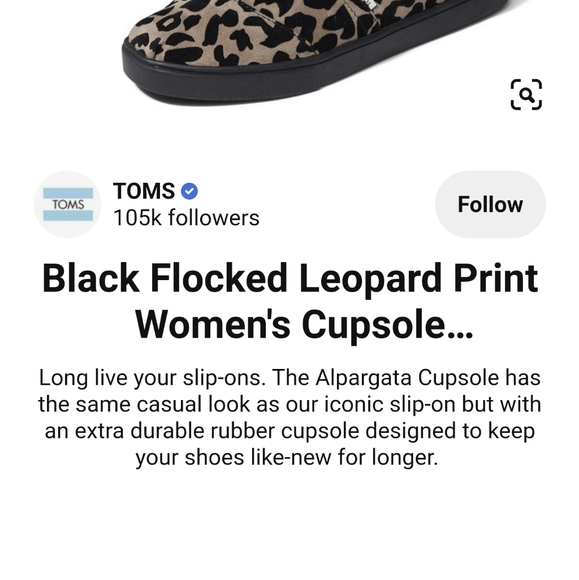 Toms Alpargata Cupsole Leopard Slip-On NEW, size 5 - Picture 10 of 10